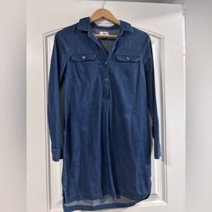 Old Navy Dark Blue Denim Shirt Dress